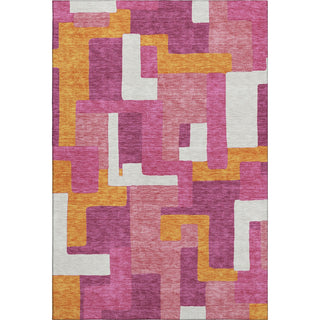 Piper Looms Mayfield Geometric AMF955 Pink Machine Washable Area Rug main image