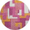 Piper Looms Mayfield Geometric AMF955 Pink Machine Washable Area Rug Round Main Image