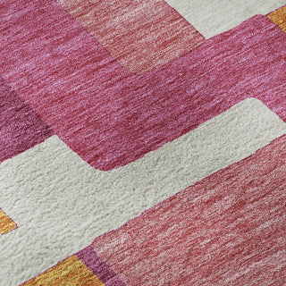 Piper Looms Mayfield Geometric AMF955 Pink Machine Washable Area Rug Swatch Image