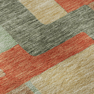 Piper Looms Mayfield Geometric AMF955 Sage Machine Washable Area Rug Swatch Image