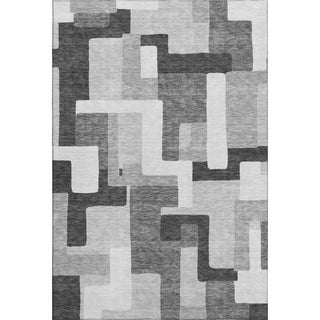 Piper Looms Mayfield Geometric AMF955 Silver Machine Washable Area Rug main image