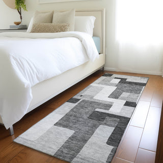 Piper Looms Mayfield Geometric AMF955 Silver Machine Washable Area Rug Runner Lifestyle Image Feature