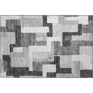 Piper Looms Mayfield Geometric AMF955 Silver Machine Washable Area Rug Scatter Main Image