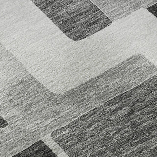 Piper Looms Mayfield Geometric AMF955 Silver Machine Washable Area Rug Swatch Image