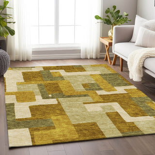 Piper Looms Mayfield Geometric AMF955 Wheat Machine Washable Area Rug Lifestyle Image Feature