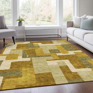 Piper Looms Mayfield Geometric AMF955 Wheat Machine Washable Area Rug Lifestyle Image Feature