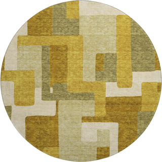 Piper Looms Mayfield Geometric AMF955 Wheat Machine Washable Area Rug Round Main Image