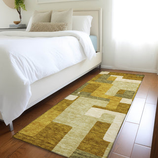 Piper Looms Mayfield Geometric AMF955 Wheat Machine Washable Area Rug Runner Lifestyle Image Feature