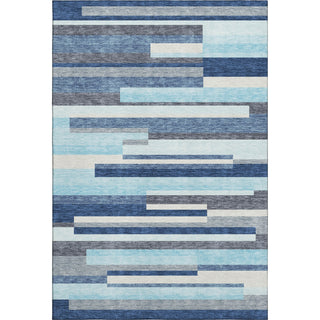 Piper Looms Mayfield Stripes AMF956 Blue Machine Washable Area Rug main image