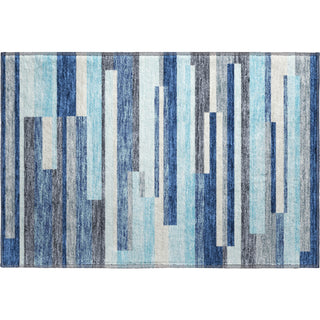 Piper Looms Mayfield Stripes AMF956 Blue Machine Washable Area Rug Scatter Main Image