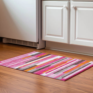 Piper Looms Mayfield Stripes AMF956 Blush Machine Washable Area Rug Scatter Lifestyle Image Feature