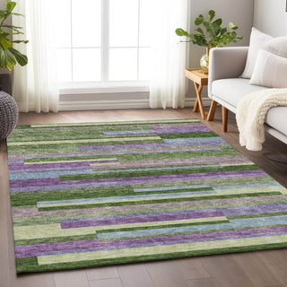 Piper Looms Mayfield Stripes AMF956 Cactus Machine Washable Area Rug Lifestyle Image Feature