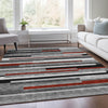 Piper Looms Mayfield Stripes AMF956 Gray Machine Washable Area Rug Lifestyle Image Feature
