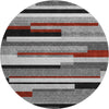 Piper Looms Mayfield Stripes AMF956 Gray Machine Washable Area Rug Round Main Image