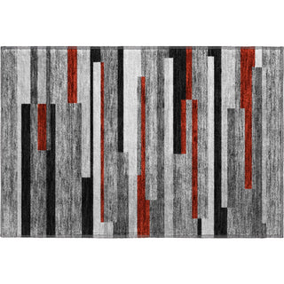Piper Looms Mayfield Stripes AMF956 Gray Machine Washable Area Rug Scatter Main Image