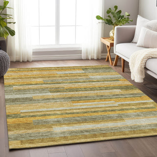 Piper Looms Mayfield Stripes AMF956 Honey Machine Washable Area Rug Lifestyle Image Feature