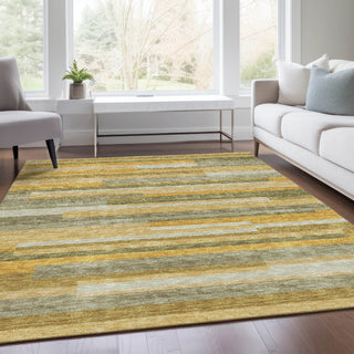 Piper Looms Mayfield Stripes AMF956 Honey Machine Washable Area Rug Lifestyle Image Feature