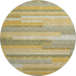 Piper Looms Mayfield Stripes AMF956 Honey Machine Washable Area Rug Round Main Image