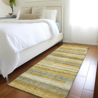 Piper Looms Mayfield Stripes AMF956 Honey Machine Washable Area Rug Runner Lifestyle Image Feature