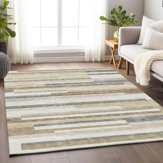 Piper Looms Mayfield Stripes AMF956 Ivory Machine Washable Area Rug Lifestyle Image Feature