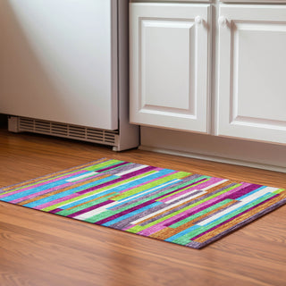 Piper Looms Mayfield Stripes AMF956 Lavender Machine Washable Area Rug Scatter Lifestyle Image Feature