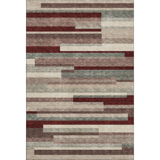 Piper Looms Mayfield Stripes AMF956 Merlot Machine Washable Area Rug main image
