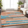 Piper Looms Mayfield Stripes AMF956 Orange Machine Washable Area Rug Lifestyle Image Feature