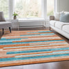 Piper Looms Mayfield Stripes AMF956 Orange Machine Washable Area Rug Lifestyle Image Feature