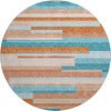 Piper Looms Mayfield Stripes AMF956 Orange Machine Washable Area Rug Round Main Image