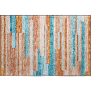 Piper Looms Mayfield Stripes AMF956 Orange Machine Washable Area Rug Scatter Main Image