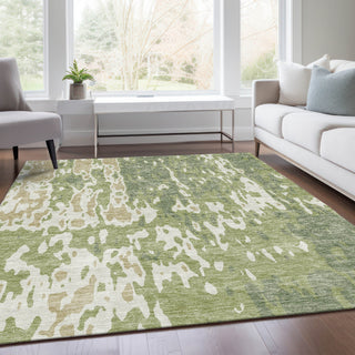 Piper Looms Mayfield Abstract AMF957 Aloe Machine Washable Area Rug Lifestyle Image Feature