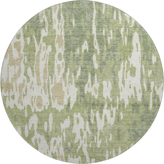 Piper Looms Mayfield Abstract AMF957 Aloe Machine Washable Area Rug Round Main Image