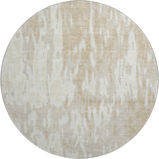 Piper Looms Mayfield Abstract AMF957 Beige Machine Washable Area Rug Round Main Image