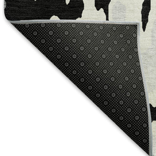 Piper Looms Mayfield Abstract AMF957 Black Machine Washable Area Rug Backing Image