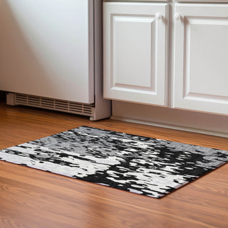 Piper Looms Mayfield Abstract AMF957 Black Machine Washable Area Rug Scatter Lifestyle Image Feature