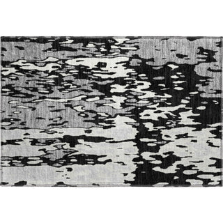 Piper Looms Mayfield Abstract AMF957 Black Machine Washable Area Rug Scatter Main Image