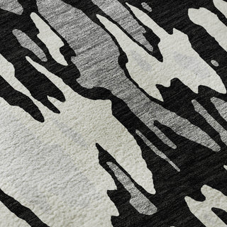 Piper Looms Mayfield Abstract AMF957 Black Machine Washable Area Rug Swatch Image