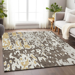 Piper Looms Mayfield Abstract AMF957 Brown Machine Washable Area Rug Lifestyle Image Feature