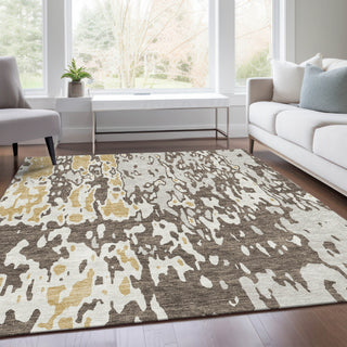 Piper Looms Mayfield Abstract AMF957 Brown Machine Washable Area Rug Lifestyle Image Feature