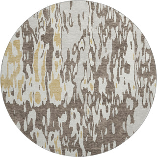 Piper Looms Mayfield Abstract AMF957 Brown Machine Washable Area Rug Round Main Image
