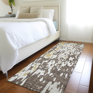 Piper Looms Mayfield Abstract AMF957 Brown Machine Washable Area Rug Runner Lifestyle Image Feature