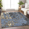Piper Looms Mayfield Abstract AMF957 Denim Machine Washable Area Rug Lifestyle Image Feature
