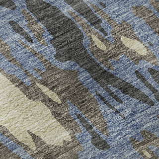 Piper Looms Mayfield Abstract AMF957 Denim Machine Washable Area Rug Swatch Image