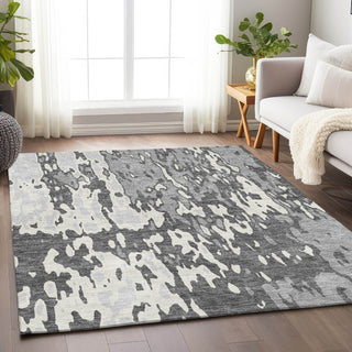Piper Looms Mayfield Abstract AMF957 Gray Machine Washable Area Rug Lifestyle Image Feature