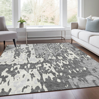 Piper Looms Mayfield Abstract AMF957 Gray Machine Washable Area Rug Lifestyle Image Feature