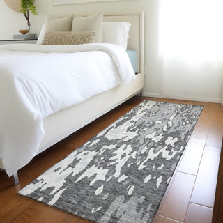 Piper Looms Mayfield Abstract AMF957 Gray Machine Washable Area Rug Runner Lifestyle Image Feature