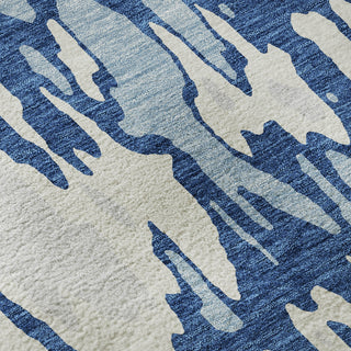 Piper Looms Mayfield Abstract AMF957 Navy Machine Washable Area Rug Swatch Image
