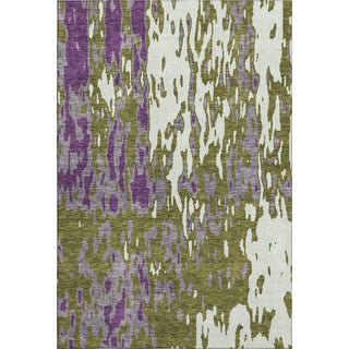 Piper Looms Mayfield Abstract AMF957 Olive Machine Washable Area Rug main image