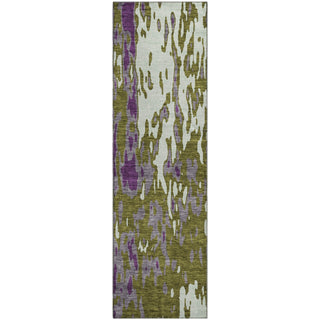 Piper Looms Mayfield Abstract AMF957 Olive Machine Washable Area Rug Runner Main Image