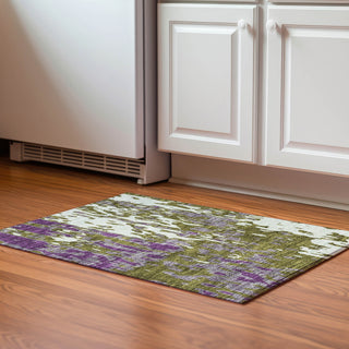 Piper Looms Mayfield Abstract AMF957 Olive Machine Washable Area Rug Scatter Lifestyle Image Feature
